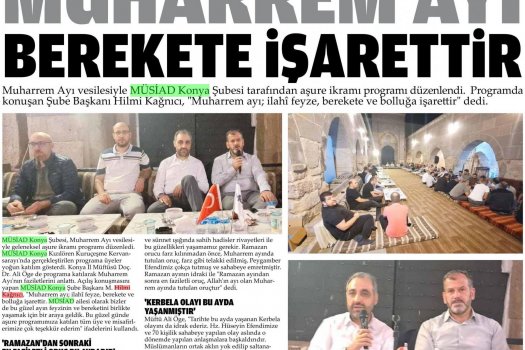MÜSİAD Konya'da aşure ikramı programı
