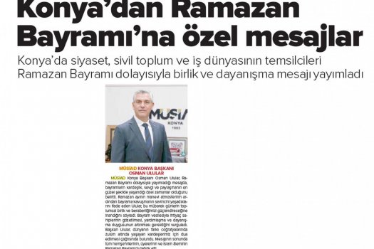BAŞKAN ULULAR: “RAMAZAN BAYRAMIMIZ MÜBAREK OLSUN”