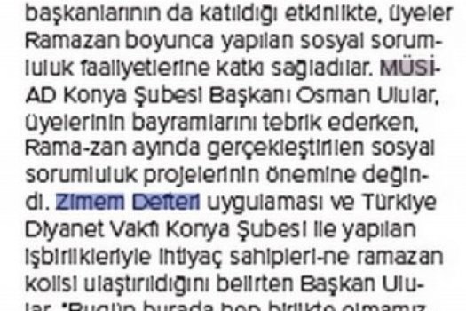 MÜSİAD KONYA’DA YOĞUN KATILIMLI BAYRAMLAŞMA