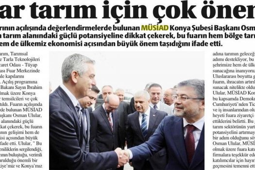 Başkan Ulular Konya 21. Tarım Fuarında Değerlenmelerde Bulundu