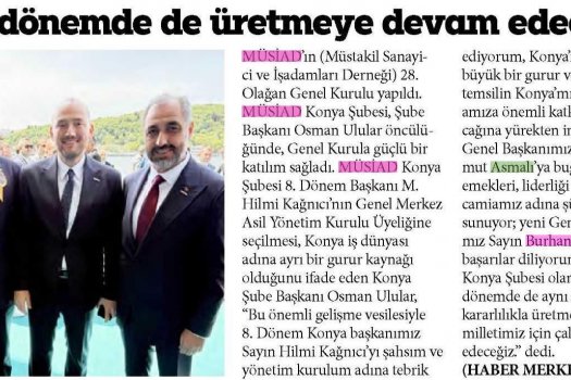 MÜSİAD 28. Olağan Genel Kurulunda Güçlü Temsil