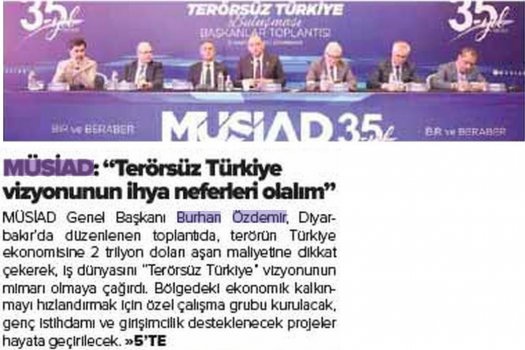 MÜSİAD BAŞKANLAR TOPLANTISI “Terörsüz Türkiye”