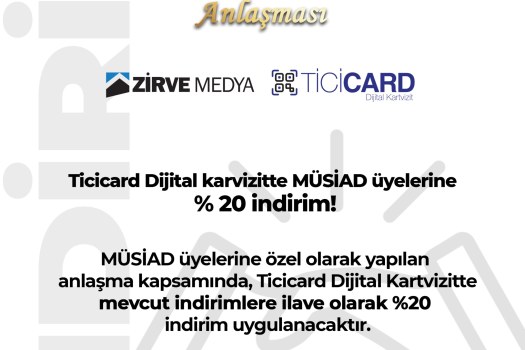 TİCİCARD Dijital Kartvizitte MÜSİAD üyelerine özel %20 indirim!